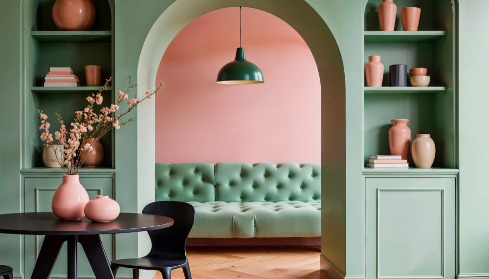 contrast in een interieur door verschillende stijlen