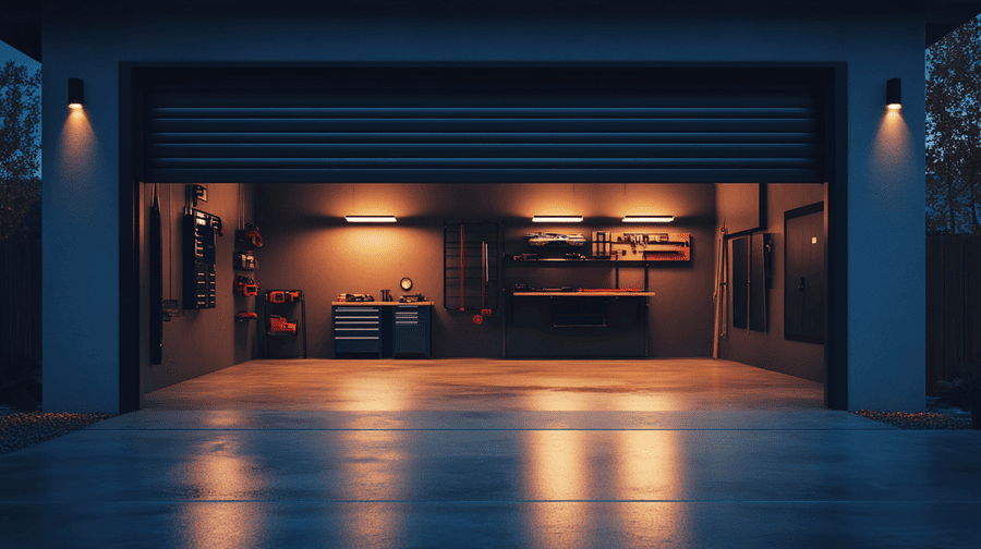 garage interieur in het donker